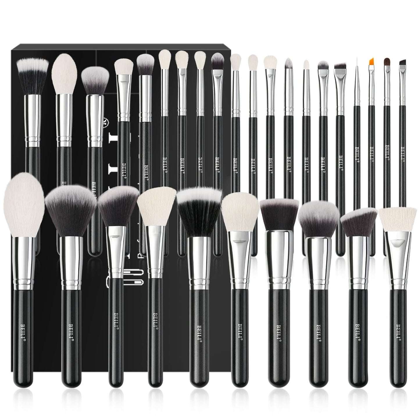 Makeup Brushes 30Pcs Professional Makeup Brush Set Premium Synthetic Kabuki Foundation Blending Brush Face Powder Blush Concealers Eye Shadows Make up Brush Set (Black)